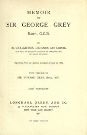 Cover of: Memoir of Sir George Grey