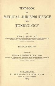 Cover of: Text-book of medical jurisprudence and toxicology