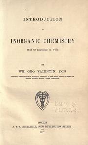 Cover of: Introduction to inorganic chemistry.