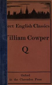Cover of: Cowper's poems, chosen by A.T. Quiller-Couch.