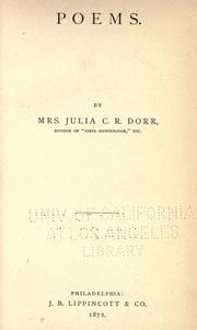 Cover of: Poems. by Julia C. R. Dorr, Julia C. R. Dorr