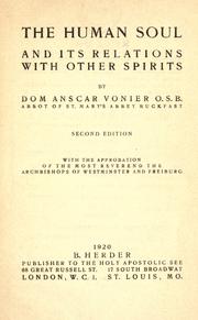 Cover of: The human soul and its relations with other spirits