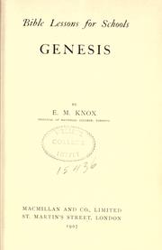 Cover of: Genesis by Ellen Mary Knox
