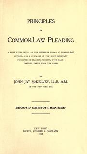 Principles of common-law pleading by John Jay McKelvey