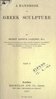 Cover of: A handbook of Greek sculpture. by Ernest Arthur Gardner