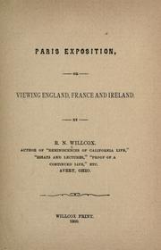 Cover of: Paris exposition; or, Viewing England, France and Ireland. by R. N. Willcox