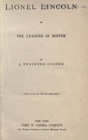 Cover of: Lionel Lincoln by James Fenimore Cooper