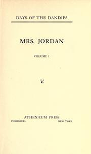 Cover of: Mrs. Jordan by James Boaden, James Boaden