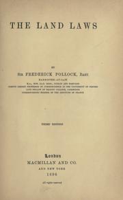 Cover of: The land laws. by Sir Frederick Pollock