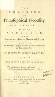 Cover of: Disquisitions relating to matter and spirit by Joseph Priestley