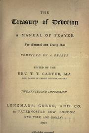 Cover of: The Treasury of devotion: A MANUAL OF PRAYER