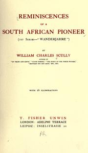 Cover of: Reminiscences of a South African pioneer: (1st series--"Wanderjahre")