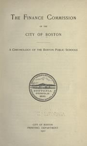 Cover of: A chronology of the Boston public schools. by Boston (Mass.). Finance Commission.