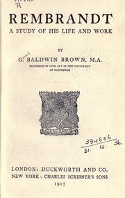 Cover of: Rembrandt by Gerard Baldwin Brown, Gerard Baldwin Brown