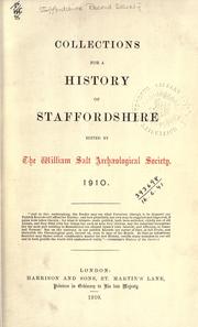 Cover of: Collections for a history of Staffordshire. 1910 by Staffordshire Record Society
