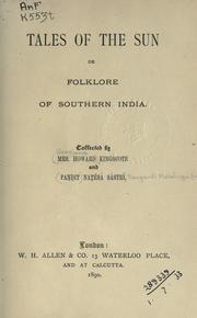 Cover of: Tales of the sun: or, Folklore of southern India.