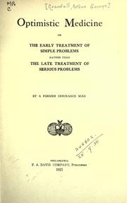 Cover of: Optimistic medicine by Arthur George [Crandall