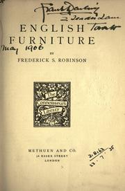 English furniture by Frederick S. Robinson