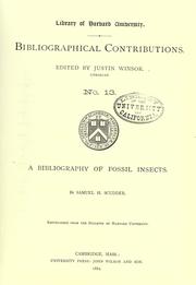 Cover of: A Bibliography of Fossil Insects by Samuel Hubbard Scudder