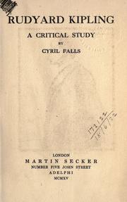 Cover of: Rudyard Kipling by Cyril Bentham Falls