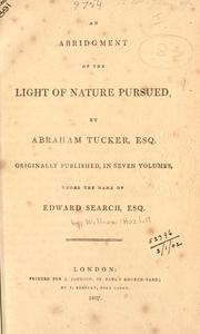 Cover of: An abridgment of "The light of nature pursued" by Abraham Tucker