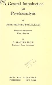 Cover of: A general introduction to psycho-analysis by Sigmund Freud
