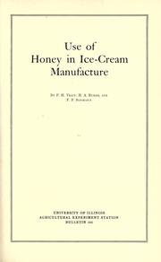 Cover of: Use of honey in ice-cream manufacture