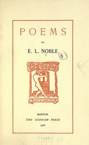 Poems by E. L. Noble