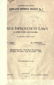Cover of: River improvement laws in other states and countries. by Bruncken, Ernest