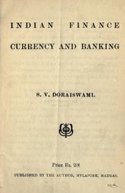 Cover of: Indian finance, currency and banking