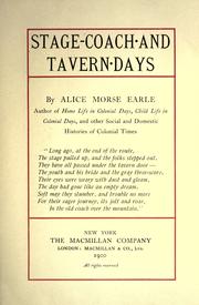Cover of: Stage-coach and tavern days.