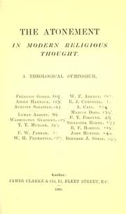 Cover of: The Atonement in modern religious thought: A theological Symposium.