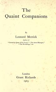 The quaint companions by Merrick, Leonard