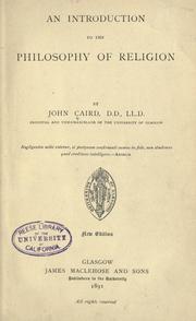 Cover of: An introduction to the philosophy of religion by John Caird, John Caird