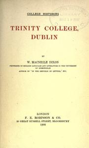 Cover of: Trinity college, Dublin by Dixon, William Macneile