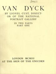 Cover of: Van Dyck by Lionel Cust