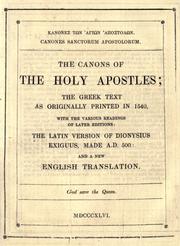 The canons of the holy apostles