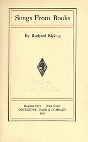 Cover of: Songs from books by Rudyard Kipling