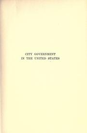 Cover of: City government in the United States by Frank Johnson Goodnow