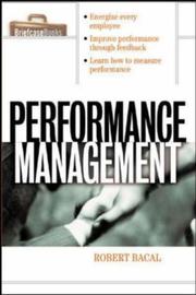 Cover of: Performance management by Robert Bacal