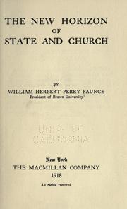 Cover of: The new horizon of state and church