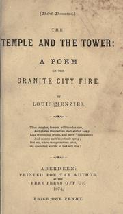 Cover of: The temple and the tower by Louis Menzies