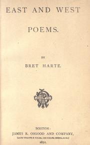 Cover of: East and West: poems.