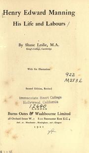 Cover of: Henry Edward Manning, his life and labours by Shane Leslie