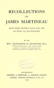 Recollections of James Martineau by Craufurd, Alexander Henry