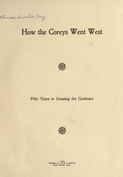 Cover of: How the coreys went West by Permellin Corey Thomson