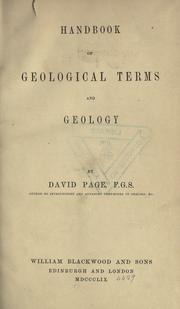 Cover of: Handbook of geological terms and geology by Page, David