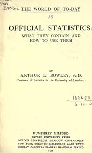 Cover of: Official statistics by Bowley, A. L. Sir
