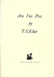 Cover of: Ara vus prec by T. S. Eliot