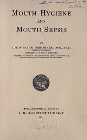 Cover of: Mouth hygiene and mouth sepsis